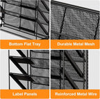 Kuntine.B Wall File Organizer (Black, 7 Tier 2 Pack)
