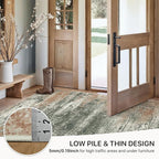 GENIMO 6x9 Area Rug-Washable, Lightweight Foldable Low Pile Carpet with Rubber Backing, Modern Pet Friendly Decorative Rug for Living Room, Bedroom, Playroom, Gray Mist