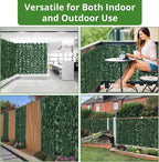Artificial Ivy Fence Privacy Screen 138x39in, Faux Ivy Wall Privacy Fence, Artificial Hedges with Color-Printed Watermelon Leaves for Outdoor Wall Decor, Garden, Balcony, Patio, Apartment, and Yard