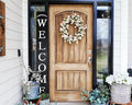 Tall Outdoor Welcome Sign - 6ft Black Rustic Modern Farmhouse Decor for Front Door & Porch