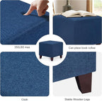 Edeco Ottoman with Square Cube Design, 16 Inch Footstools and Ottomans Small, Large Load Capacity, Square Foot Rest Ottoman for Living Room