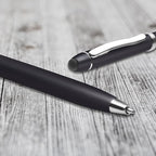 DISCOUNT PROMOS Twist Action Plastic Stylus Pens, Set of 10, Bulk Pack - Pens for Work, Cool Pens for Writing, Black Ink - Black