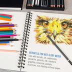 U.S. Art Supply 11"x14" Mixed Media Sketchbook, 2 Pack (60 Sheets), 98 lb (160 GSM) - Spiral-Bound Pad with Perforated Acid-Free Paper - Artist Sketch Book for Drawing, Painting, Watercolor