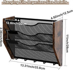 PAG-Mass Wall File Organizer With Hooks,3 Tier Mesh Mail Organizer Wall Mounted,Hanging File Organizer,Magazine Holder for Documents,Magazine,Literature,File,Mails,Envelopes