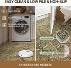 GENIMO 8x10 Area Rugs for Living Room, Machine Washable Non Slip Vintage Rugs, Low Pile Lightweight Chenille Print Rug for Bedroom, Dining Room, Home Office, Bronze Olive