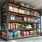 ROOMFAVE 60" W Garage Shelving 72" H Metal Shelving 3500LBS Storage Shelves Heavy Duty 5 Tier Adjustable Shelving Unit for Storage Rack Pantry Shelf Commercial,60" W x 24" D x 72" H