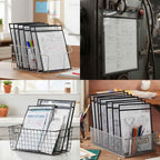 Pack of 50 Job Ticket Holders 10x14 Heavy Duty, 8.5 x 11 Letter Size, Clear & Black Plastic Sleeves, Hanging Document Sleeves, C-line Shop Ticket Holders 10x14