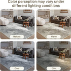GENIMO Washable Area Rugs for Living Room, 8x10 Modern Non Slip Rugs, Low Pile Lightweight Soft Print Rug for Bedroom, Dining Room, Home Office, Washed Ink Grey White