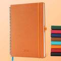 IN-LUXPRO Planner 2026 Daily Weekly and Monthly,11.5"x8.5",12 Months Spiral Bound Calendar Agenda with Self-adhesive Pen Holder,2026 Appointment Book with Vegan Leather Soft Cover,Orange