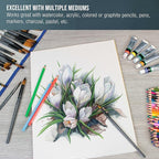 U.S. Art Supply 12" x 16" Premium Heavyweight Watercolor Paper Pad, Pack of 2 (12 Sheets Each), 140lb (300gsm) - Cold Pressed, Acid-Free, Wet, Water Color Paper - for Artists, Students