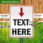 Custom Arrow,Custom Directional Sign, Arrow Down Sign, 18x24 Inches, 3M EGP Reflective, Rust Free .080 Aluminum, Fade Resistant, Made in USA by My Sign Center