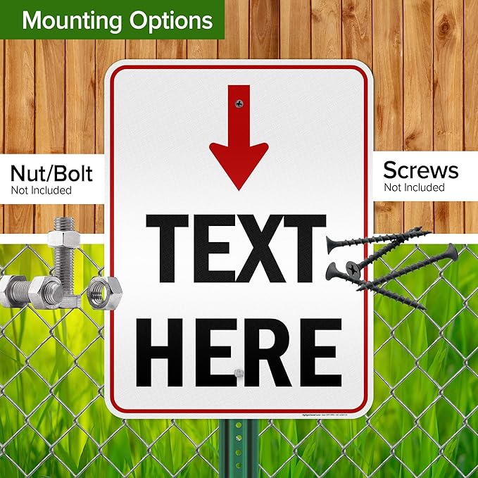 Custom Arrow,Custom Directional Sign, Arrow Down Sign, 18x24 Inches, 3M EGP Reflective, Rust Free .080 Aluminum, Fade Resistant, Made in USA by My Sign Center