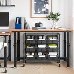 Seville Classics Heavy Duty NSF Bin Rack Solid Steel Wire Shelving Storage Unit, Patented Organizer for Garage, Warehouse, Office, Restaurant, Classroom, Kitchen, Graphite, 4-Tier includes 9 Bins