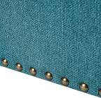 Decent Home 24" Storage Ottoman, Fabric Ottoman Foot Rest Stool with Hinged Lid, Tufted Rectangle Upholstered Footstool, Load Up to 350 lb, for Living Room, Bedroom, Dorm, Teal Blue