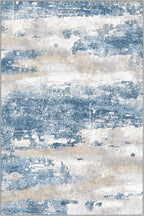 GENIMO No Crease Non Slip 8x10 Area Rugs for Living Room, Craft Woven Modern Abstract Rug, Soft Floor Carpet, Single-Piece Rugs for Bedroom, Dining Room, Office, Blue