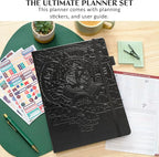 Legend Hourly Schedule Planner PRO Dated Jan 2026-Jan 2027 – Deluxe Weekly & Daily Organizer with Time Slots. Appointment Book Journal for Work & Time Management, A4 Hardcover, Black