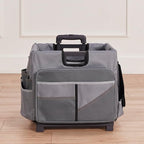 ECR4Kids Universal Rolling Cart with Canvas Organizer Bag, Mobile Storage, Dark Grey/Grey