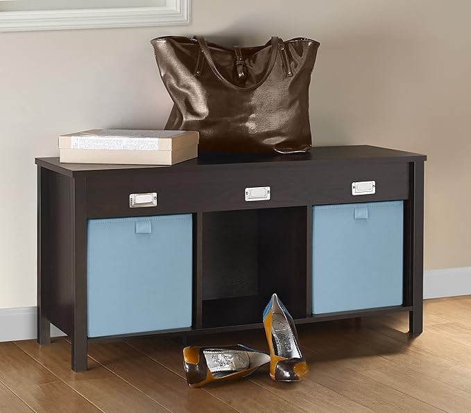 ClosetMaid 16052 Premium 3-Cube Bench, Black Walnut