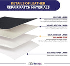 Leather Repair Patch Tape Kit, Self Adhesive Leather Repair for Furniture, Couch, Sofa, Car Seats,Office Chair,Vinyl Repair Kit.120inx16in