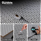 ALIUNI Drawer and Shelf Liner, Non-Slip Kitchen Cabinet Liners Non-Adhesive Thick Strong Grip Waterproof Washable Mats Protect Dresser Shelves Cupboard Bathroom Cabinets, Black & White, 18 in X 30 FT