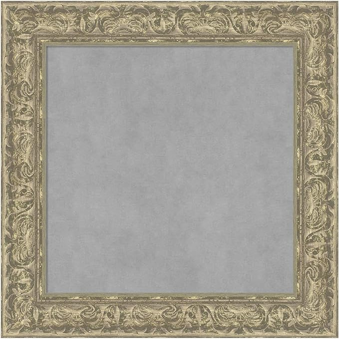 Amanti Art Silver Framed Magnetic Board 27x27 Medium Vision Board for use with Magnets, 100% Metal Sheet to Display Items as Office Decor or for Home Organization in mudroom, Kitchen or Kids Room
