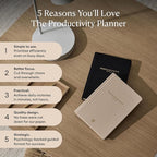 Intelligent Change 3-Month Productivity Planner 2025, Productivity Tools for Time Management & Mindfulness, Daily Planner To Do List, A5 Undated Quarterly Planner (Black)