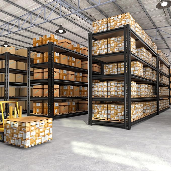 ROOMFAVE 60" W Garage Shelving 72" H Metal Shelving 3500LBS Storage Shelves Heavy Duty 5 Tier Adjustable Shelving Unit for Storage Rack Pantry Shelf Commercial,60" W x 24" D x 72" H