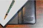 DACASSO Classic Leather Desk Pad with Side Rails - Luxury Leather Desk Blotter for Writing - Padded Executive Desk Surface Protector - (Black, 34” x 20”)