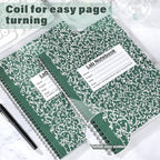 Affrolling 2 Pack Carbonless Lab Notebook Carbon Copy 8.5'' x 11'' 50 Set of Pages 100 Pages Total Laboratory Engineering Chemistry Computation Notebook Science Grid Coil Binding(Dark Green and White)