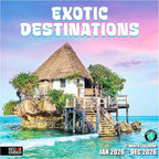 RED EMBER Exotic Destinations 2026 Wall Calendar 12 Month | 12" x 24" Open | Thick & Sturdy Paper | Holiday Gift | World Travel Calendar 2026