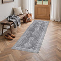 GENIMO Runner Rug 2x6 Non Slip Machine Washable Hallway Runner Rug, Low Pile Lightweight Rugs for Entryway, Hallway, Kitchen and Corridor, Vintage Grey