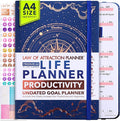 Life Planner - Undated Weekly & Monthly Planner, 12-Month Journey to Increase Productivity | Gratitude Journal, Life Organizer & Goal Journal | Include Foldable Vision Board, Habit Tracker & Stickers