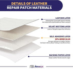 Leather Repair Patch Tape Kit, Self Adhesive Leather Repair for Furniture, Couch, Sofa, Car Seats,Office Chair,Vinyl Repair Kit.60inx16in