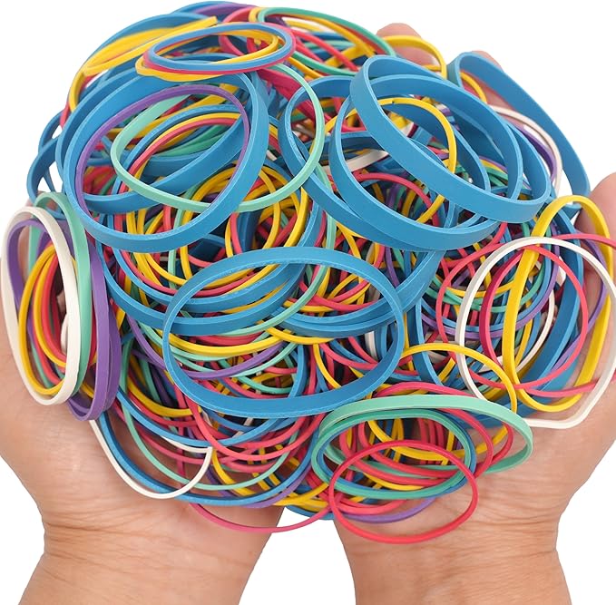 AMUU Rubber Bands Assorted Multicolor 0.5 lb/227g Size #64#33 Size #16 Rubber Bands for Office Supplies Home Money Elastic Bands