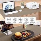 Aothia Dual-Sided Desk Mat - Leather & Cork Desk Protector, Large Mouse Pad & Writing Pad for Office/Home, Coffee (25.6"x13.7")