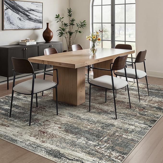 GENIMO Rugs for Bedroom-Washable 6x9 Area Rugs Lightweight Low Pile, Modern Printed Non-Slip Carpet for Living Room, Playroom, Dining Room, Office, Mystic Forest
