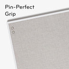 U Brands Farmhouse Linen Bulletin Board, 14" x 14", White Metal Frame, Industrial Grade Pinning Surface (Pack of 4)
