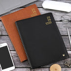 2026 Monthly Planner/Calendar - Jan 2026 - Dec 2026, Monthly Planner 2026, 12 Months, Faux Leather, 8.86" x 11.4", 15 Notes Pages, Strong Twin - Wire Binding, Tabs, Perfect Organizer - Black