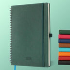 IN-LUXPRO Planner 2026 Daily Weekly and Monthly,11.5"x8.5",12 Months Spiral Bound Calendar Agenda with Self-adhesive Pen Holder,2026 Appointment Book with Vegan Leather Soft Cover,Green