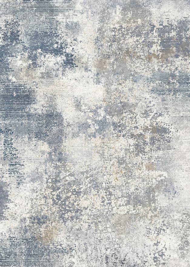 GENIMO Washable Area Rugs for Living Room, 8x10 Modern Non Slip Rugs, Low Pile Lightweight Soft Print Rug for Bedroom, Dining Room, Home Office,Washed Sky Blue