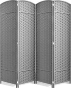 Sorbus 4 Panel Room Divider 6 ft. Tall - Privacy Screen, Extra Wide Double Hinged Panels, Mesh Hand-Woven Design, Partition Room Dividers and Folding Privacy Screens, Wall Divider for Room Separation