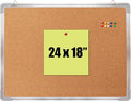 Cork Board Set for Wall - Bulletin Board Corkboard 24 x 18 in with 10 Thumb Tacks - Wall Hanging Pin Board Message Board Tack Board Organizer for Home, Office, Desk and Cubicle (24x18)