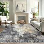 GENIMO Washable Area Rugs for Living Room, 8x10 Modern Non Slip Rugs, Low Pile Lightweight Soft Print Rug for Bedroom, Dining Room, Home Office, Washed Livid