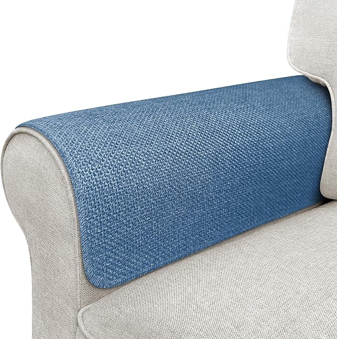 Couch Arm Covers, Waterproof Armrest Cover for Sofa, Armchair, Loveseat, Non-Slip Recliner Arm Cover, Sofa Arm Covers, Headrest Covers, Arm Chair Covers Set of 2 (Navy Blue, 28"×24")