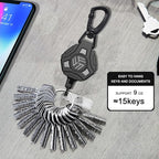 Retractable Keychain Badge Holder with Lanyard, ID Badge Holder Heavy Duty Badge Reel Carabiner Keychain, Tactical ID Badge Card Holder with 31.5” Stainless Steel Retractable Cord