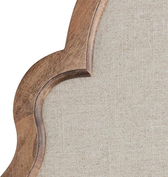 Kate and Laurel Hogan Farmhouse Framed Arch Fabric Pinboard, 24 x 36, Natural Rustic, Decorative Bulletin Board for Wall