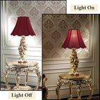 GOSO Set of 1 Elegant Leaf Scalloped Lamp Shade Burgundy, 6×13×9.8 Inch Spider Bell Lamp Shade for Table Lamp,Floor Lamps Replac Braids with Petal Edges,Easy Assembly Art Decor Shades for Bedroom