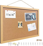 Yunihome Cork Bulletin Board, 11x14 Inches Hanging Cork Board Wooden Framed with Pins for Wall, Dorm Room, Office, Home Decor – Natural Cork & Black Frame