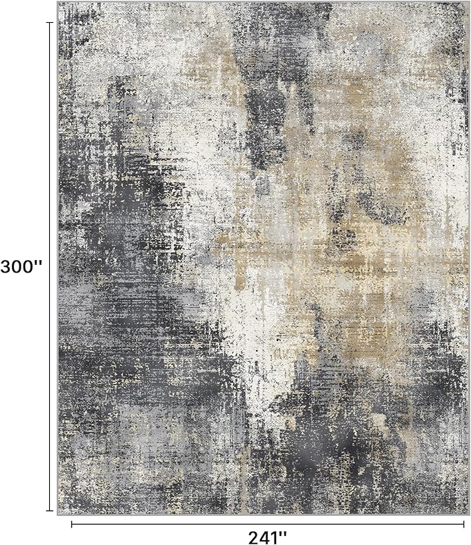GENIMO Washable Area Rugs for Living Room, 8x10 Modern Non Slip Rugs, Low Pile Lightweight Soft Print Rug for Bedroom, Dining Room, Home Office, Washed Livid
