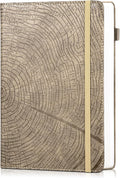 CAGIE Lined Journal for Men Women, Tree Growth Ring Leather Bound Journal Notebook, 256 Pages 100 GSM Journals for Writing, A5 Hardcover Journaling Notebooks for Work, Note Taking